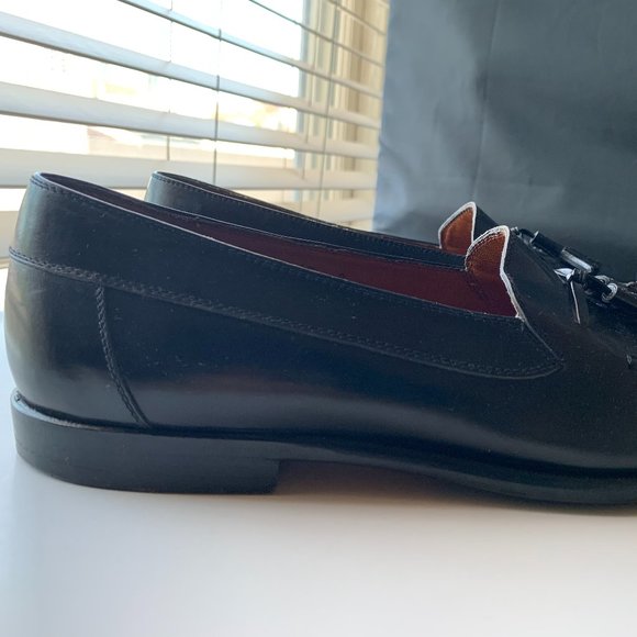 Salvatore Ferragamo Black Leather Tassel Flat Loafers Slip On 8D Made in Italy - Picture 5 of 13
